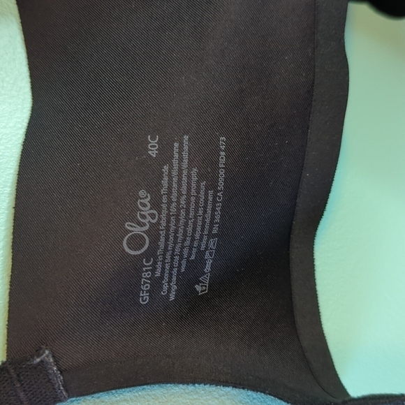 𝅺OLGA Bra Lightly Lined Black Lace Nude Plus 40C - Picture 4 of 4